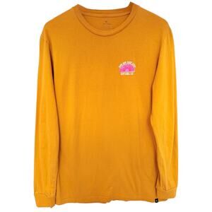Rip Curl Ron Jon Surf Shop Shirt Mens Medium Yellow Long Sleeve Graphic Surf Tee